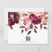 Bouquet Floral Burgundy Wedding Save the Date (裏面)