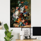 Bouquet of flowers in an Urn Jan van Huysum ポスター (ホームオフィス)