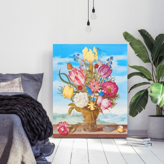 Bouquet of Flowers on a Ledge (1619) by Bosschaert ポスター