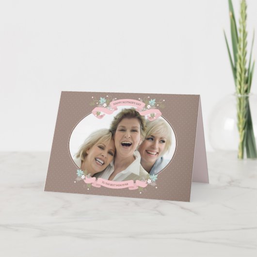 Bouquet of Love Framed Photo Mother's Day Card カード (正面)