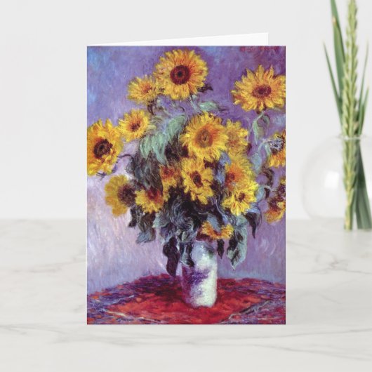 Bouquet of Sunflowers by Claude Monet,ヴィンテージ・アート カード (正面)