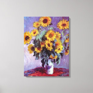 Bouquet of Sunflowers by Claude Monet,ヴィンテージ・アート キャンバスプリント