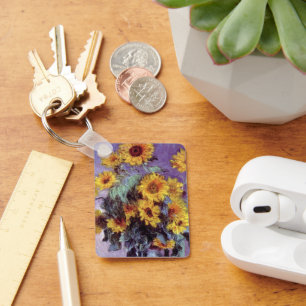 Bouquet of Sunflowers by Claude Monet,ヴィンテージ・アート キーホルダー