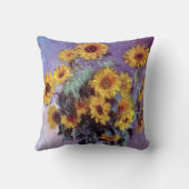Bouquet of Sunflowers by Claude Monet,ヴィンテージ・アート クッション (裏面)