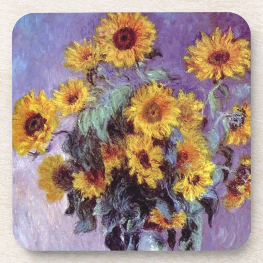 Bouquet of Sunflowers by Claude Monet,ヴィンテージ・アート コースター (正面)