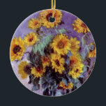 Bouquet of Sunflowers by Claude Monet,ヴィンテージ・アート セラミックオーナメント<br><div class="desc">クロード・モネによるサンフラワーの花束(1881)は、ヴィンテージの印象派素晴らしの美術フローラの静止絵画生活だ。庭から黄色に咲く花。花瓶の中の夏の季節のひまわりの花束。アーティストについて：クロード・モネ(1840-1926)は印象派の運動の創始者であフランスのり絵画、その絵画の大部分は「空中に浮かぶ」（野外に浮かぶ）スタイル印象派の風景である。</div>