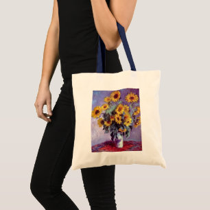 Bouquet of Sunflowers by Claude Monet,ヴィンテージ・アート トートバッグ