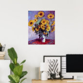 Bouquet of Sunflowers by Claude Monet,ヴィンテージ・アート ポスター (ホームオフィス)