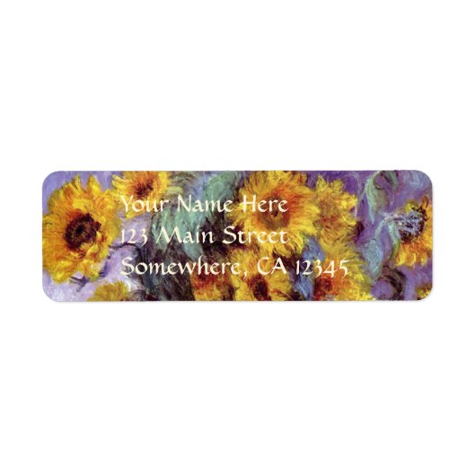 Bouquet of Sunflowers by Claude Monet,ヴィンテージ・アート ラベル (正面)