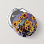 Bouquet of Sunflowers by Claude Monet,ヴィンテージ・アート 缶バッジ (正面&裏面)