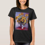 Bouquet of Sunflowers by Claude Monet,ヴィンテージ・アート Tシャツ<br><div class="desc">クロード・モネによるサンフラワーの花束(1881)は、ヴィンテージの印象派素晴らしの美術フローラの静止絵画生活だ。庭から黄色に咲く花。花瓶の中の夏の季節のひまわりの花束。アーティストについて：クロード・モネ(1840-1926)は印象派の運動の創始者であフランスのり絵画、その絵画の大部分は「空中に浮かぶ」（野外に浮かぶ）スタイル印象派の風景である。</div>