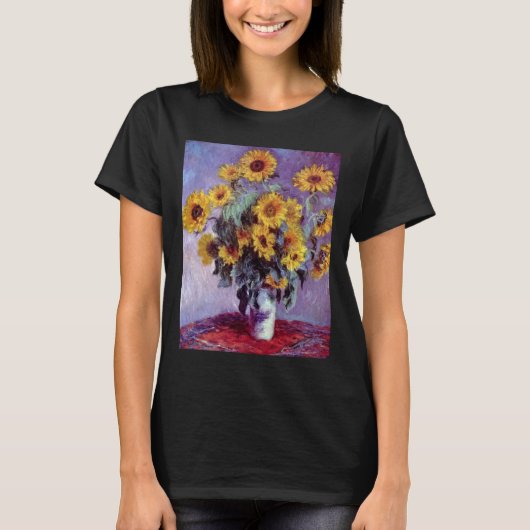 Bouquet of Sunflowers by Claude Monet,ヴィンテージ・アート Tシャツ (正面)