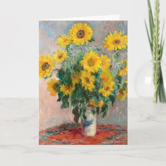 Bouquet of Sunflowers by Monet Impressionist カード (正面)