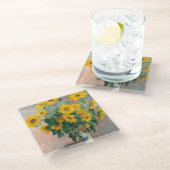 Bouquet of Sunflowers by Monet Impressionist ガラスコースター (アングル)