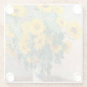 Bouquet of Sunflowers by Monet Impressionist ガラスコースター (裏面)