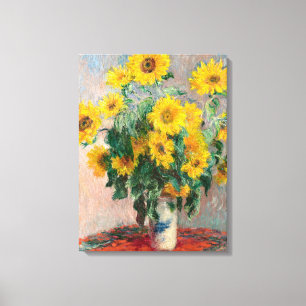 Bouquet of Sunflowers by Monet Impressionist キャンバスプリント