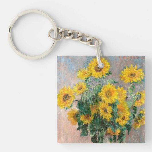 Bouquet of Sunflowers by Monet Impressionist キーホルダー (正面)