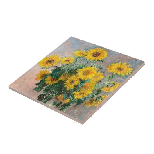 Bouquet of Sunflowers by Monet Impressionist タイル (側面)
