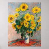 Bouquet of Sunflowers by Monet Impressionist ポスター (正面)
