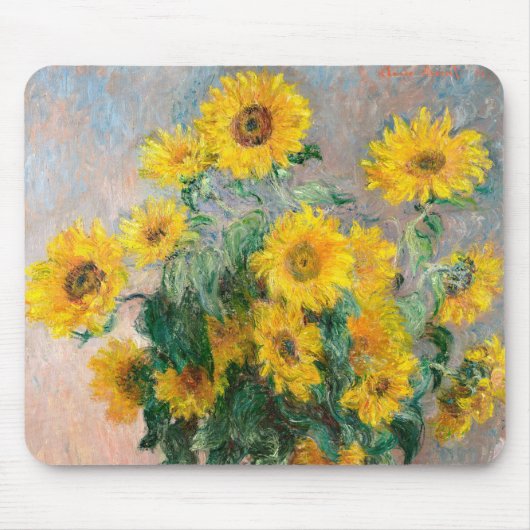 Bouquet of Sunflowers by Monet Impressionist マウスパッド (正面)