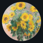 Bouquet of Sunflowers by Monet Impressionist ラウンドシール<br><div class="desc">クラシック最高傑作 – モネ絵画ツ印象派シリーズ – 花束</div>