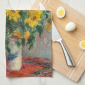 Bouquet of Sunflowers by Monet Impressionist Art キッチンタオル (四つ折り)