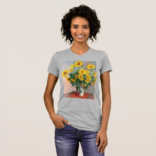 Bouquet of Sunflowers by Monet Impressionist Tシャツ (正面フル)
