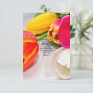Bouquet of tulip wedding invitation エンクロージャーカード