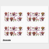 Bouquet of vibrant tulips 長方形シール (シート)