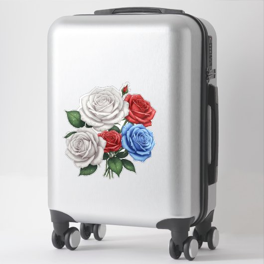 Bouquet of White, Red, and Blue Roses シール (スーツケース)