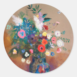 Bouquet Of Wild Field Flowers - Odilon Redon ラウンドシール