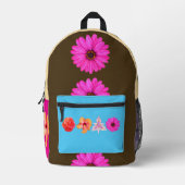 Bouquet Print Cut Sew Bag プリントバックパック (正面)