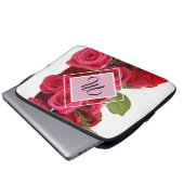 Bouquet Red and Pink Roses Monogram Tablet Sleeve ラップトップスリーブ (正面下部)