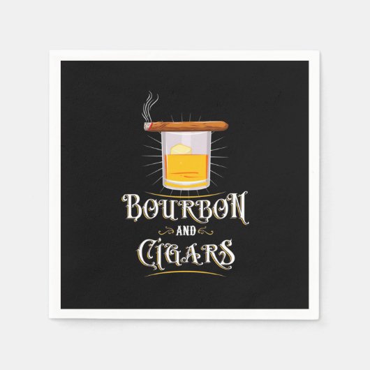 Bourbon And Cigars スタンダードカクテルナプキン (正面)