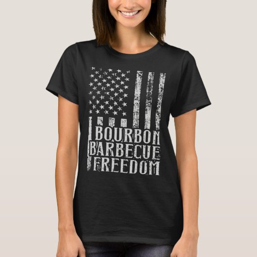 Bourbon Barbecue Freedom American Whiskey Smoker Tシャツ (正面)