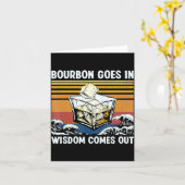 Bourbon Goes In Wisdom Comes Out 1970s Retro カード (黄色い花)