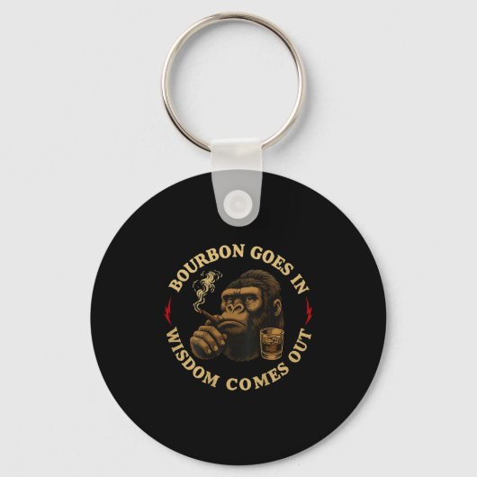Bourbon Goes In Wisdom Comes Out Monkey Whiskey (o キーホルダー (正面)