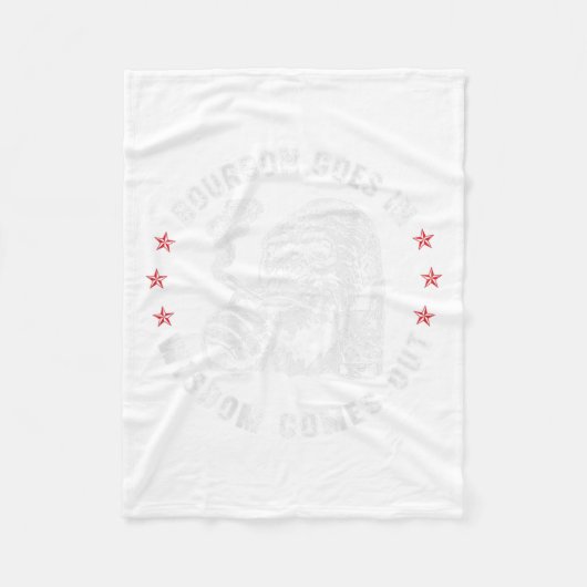 Bourbon Goes In Wisdom Comes Out Monkey Whiskey (o フリースブランケット (正面)