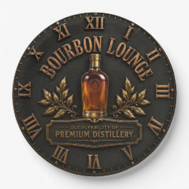 Bourbon Lounge Premium Whiskey Distillery Decor ペーパープレート