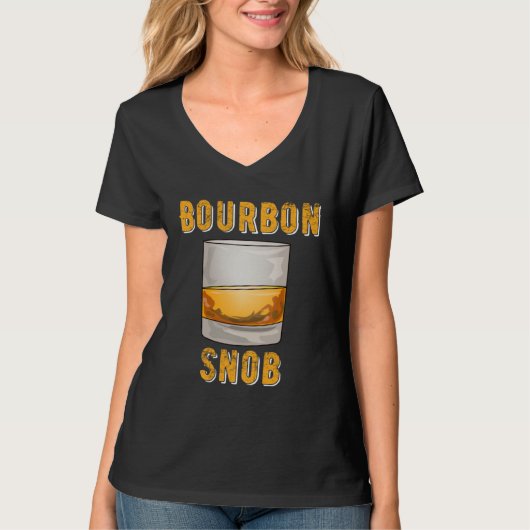 Bourbon Snob Whiskey Drinker Tシャツ (正面)