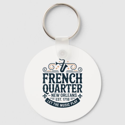 Bourbon Street French Quarter New Orleans Mardi Gr キーホルダー (正面)