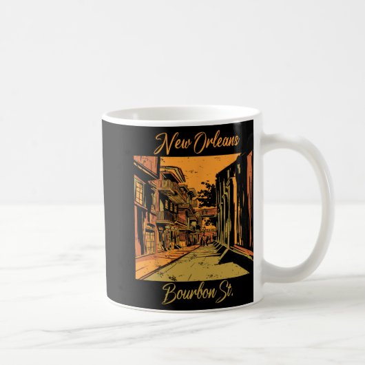 Bourbon Street New Orleans Souvenir Louisiana Mard コーヒーマグカップ (右)