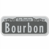 Bourbon Street (Rue Bourbon) Sign Sticker シール (正面)