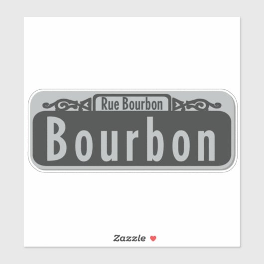 Bourbon Street (Rue Bourbon) Sign Sticker シール (シート)