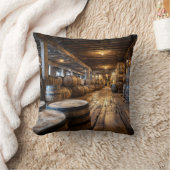Bourbon Whiskey Rickhouse Throw Pillow  クッション (ブランケット)