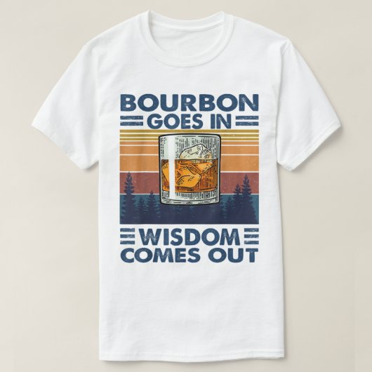 Bourbon Wisdom Vintage Sunset Design Tシャツ (デザイン正面)