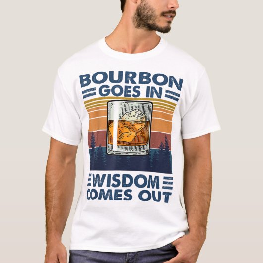 Bourbon Wisdom Vintage Sunset Design Tシャツ (正面)