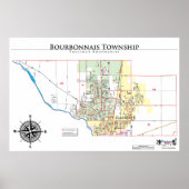 Bourbonnais Township Precinct Map ポスター (正面)