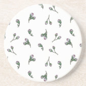 Bourgeon de Fleur - Rose et vert - Motif floral コースター (正面)