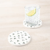 Bourgeon de Fleur - Rose et vert - Motif floral コースター (側面)